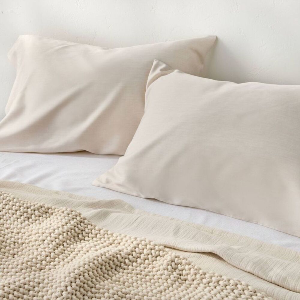 King 400 Thread Count Rayon from Bamboo Pillowcases Natural - Casaluna